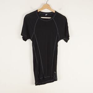 Smartwool 150 Base Layer Short Sleeve Wool Black Shirt Sz M